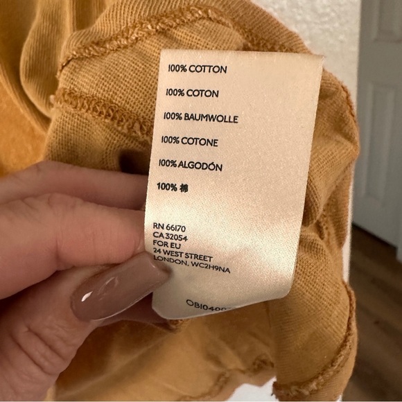 We The Free Mustard Thermal Top Medium Button Neck Long Sleeve Waffle Knit Boho - Picture 7 of 11